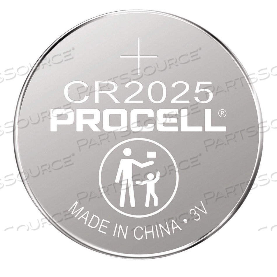 BATTERY, COIN CELL, 2025, LITHIUM, 3V, 175 MAH, PROCELL by Duracell