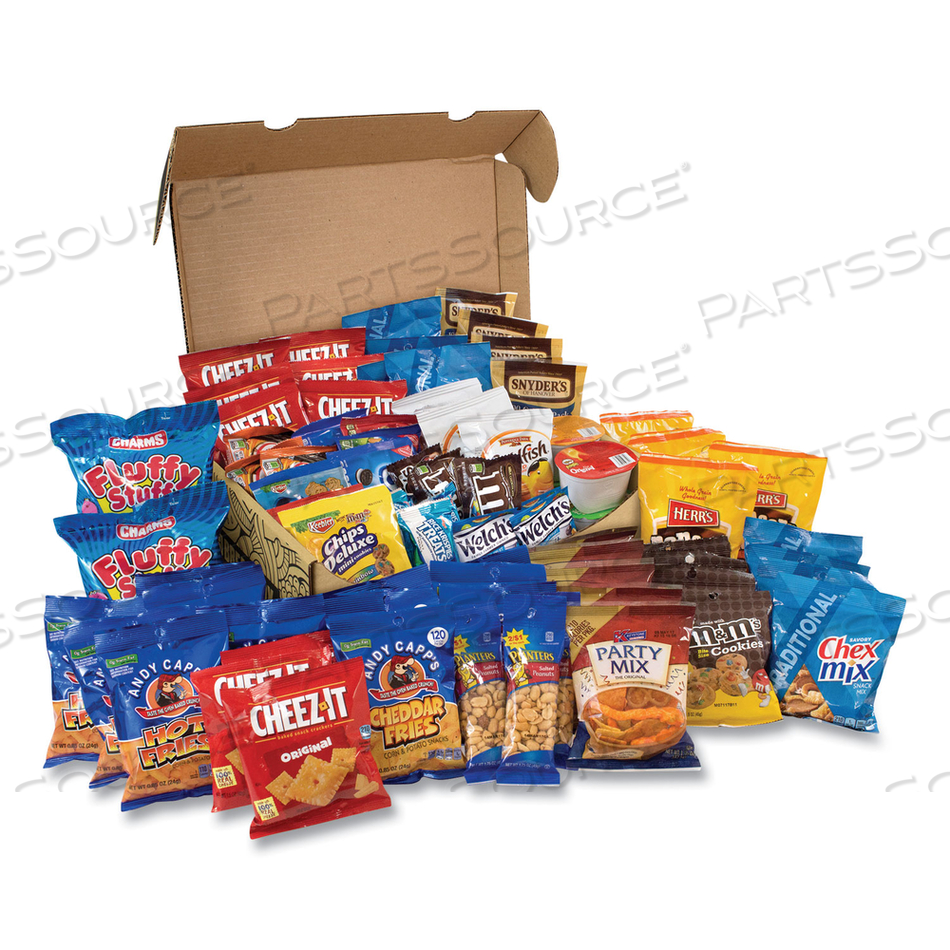 BIG PARTY SNACK BOX, 75 ASSORTED SNACKS 