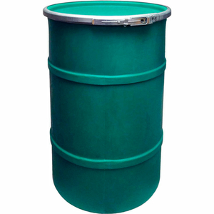 35 GALLON PLASTIC DRUM SS-OH-35 - OPEN HEAD WITH PLAIN LID - BOLT RING - GREEN by US Roto Molding