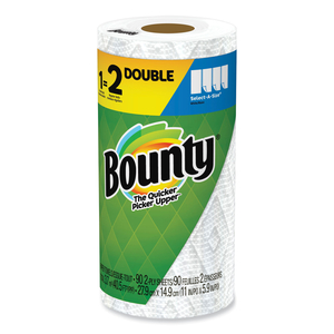 SELECT-A-SIZE KITCHEN ROLL PAPER TOWELS, 2-PLY, 5.9 X 11, WHITE, 90 SHEETS/DOUBLE ROLL, 24 ROLLS/CARTON by Bounty