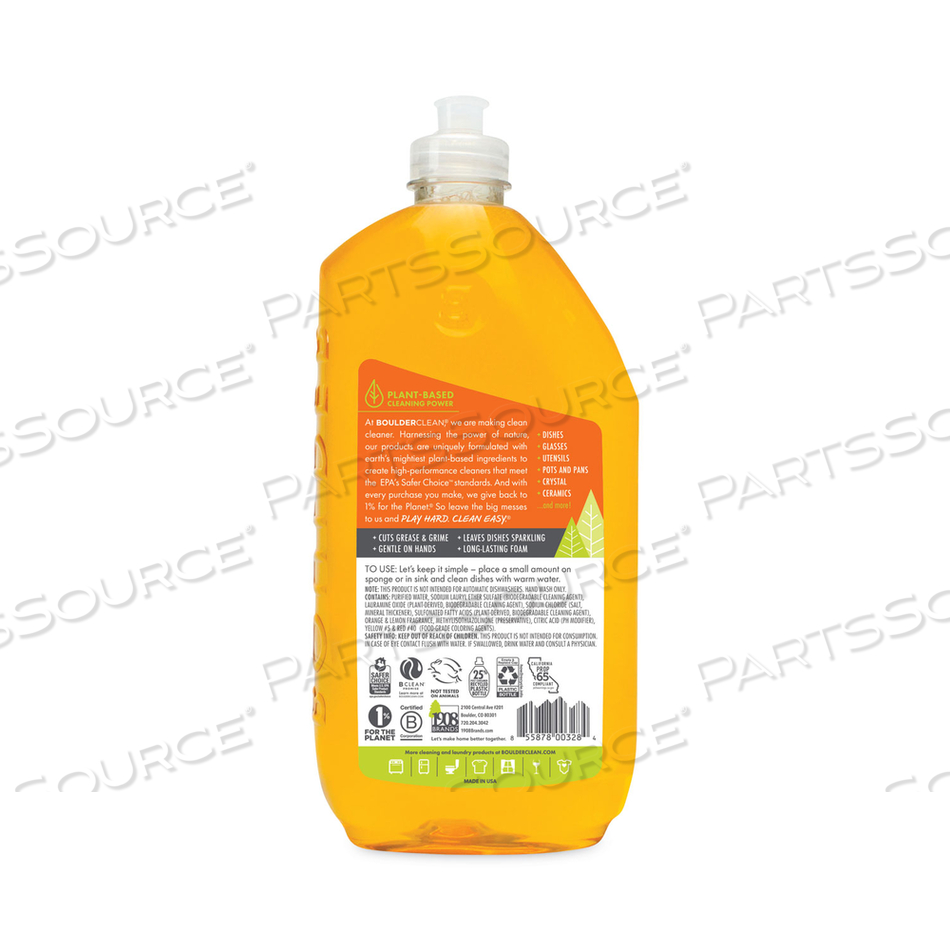 LIQUID DISH SOAP, VALENCIA ORANGE, 28 OZ BOTTLE, 6/CARTON 