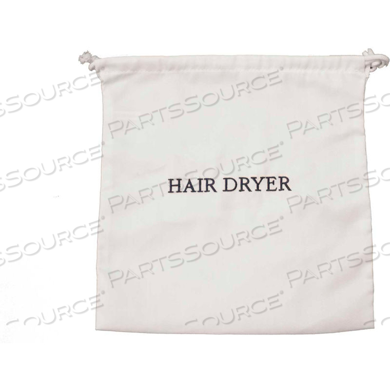 HAIR DRYER BAG - WHITE WITH NAVY EMBROIDERY by Hospitality 1 Source