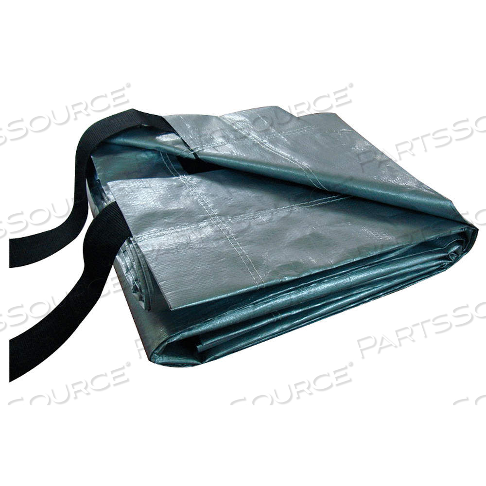 TARP, 53.67 FT LG, 14.5 FT WD, HEAVY DUTY, 12 MIL, POLYETHYLENE, BLACK/SILVER by Approved Vendor
