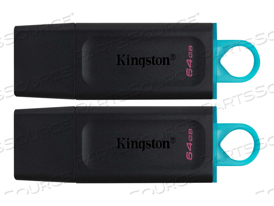 KINGSTON DATATRAVELER EXODIA - USB FLASH DRIVE - 64 GB - USB 3.2 GEN 1 (PACK OF 2) by Kingston Technology