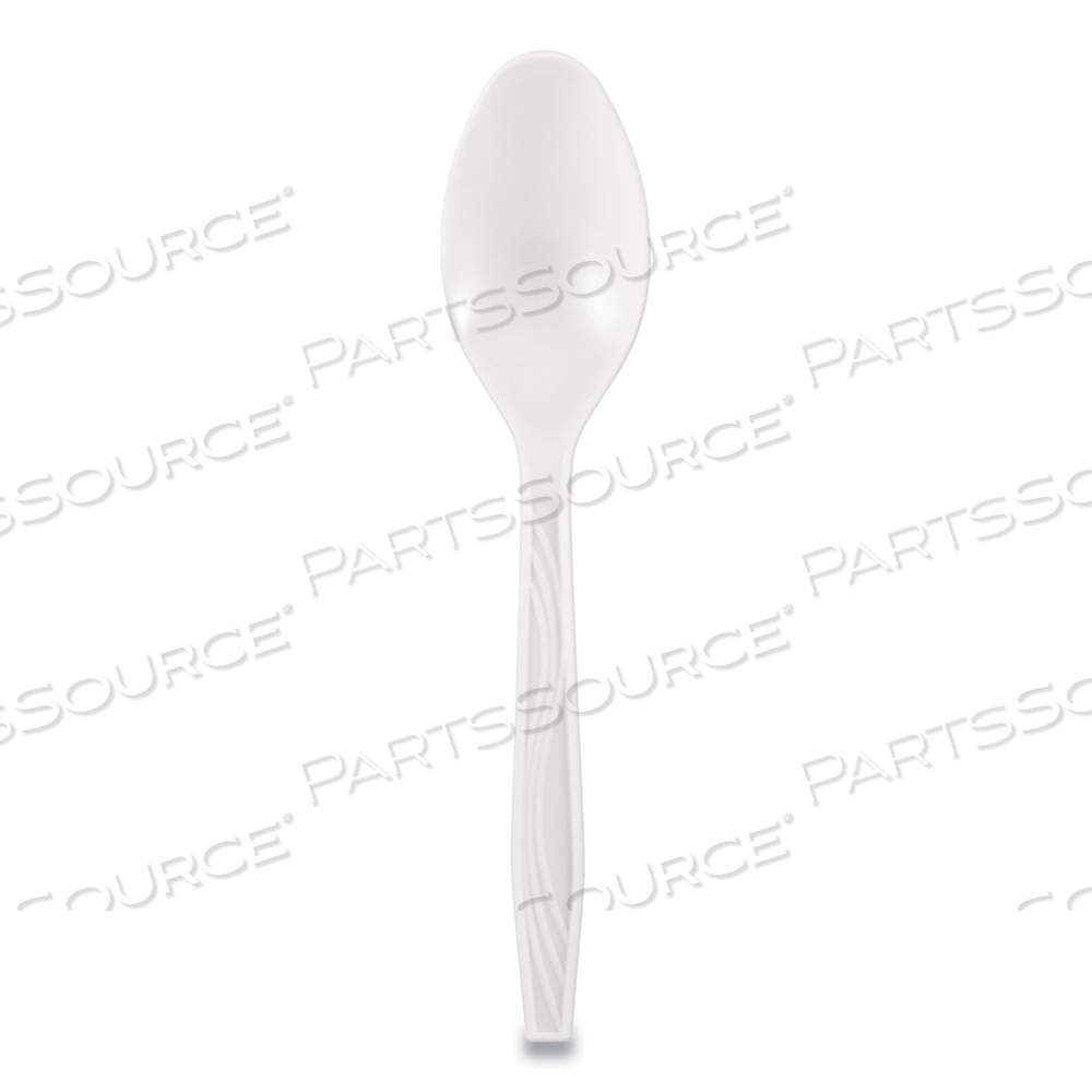 ELEGANT DINNERWARE HEAVYWEIGHT CUTLERY, POLYSTYRENE, SPOON, WHITE, 500/BOX ELEGANT DINNERWARE HEAVYWEIGHT CUTLERY, POLYSTYRENE, SPOON, WHITE, 500/BOX