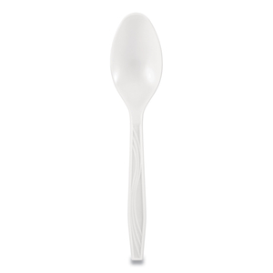 ELEGANT DINNERWARE HEAVYWEIGHT CUTLERY, POLYSTYRENE, SPOON, WHITE, 500/BOX by Berkley Square