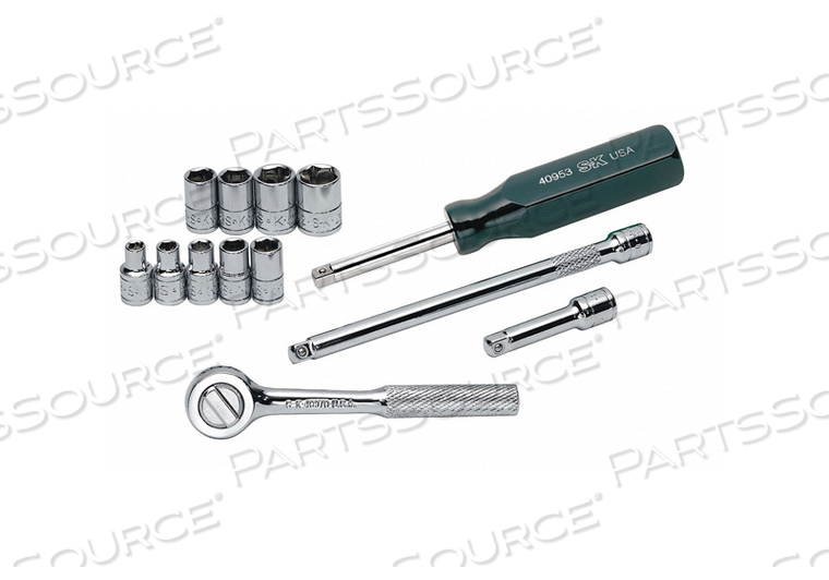SOCKET WRENCH SET SAE 1/4 IN DR 13 PC 