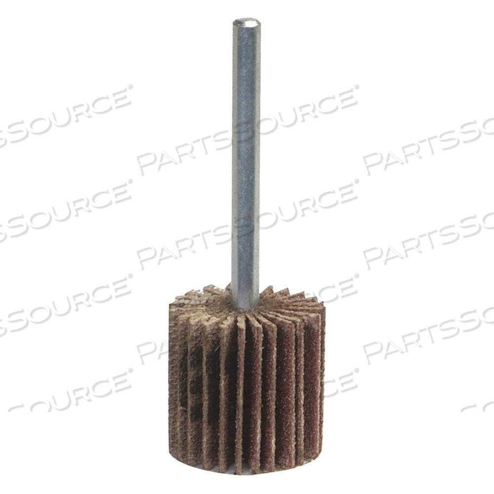 FLAP WHEEL, 2 1/2 IN DIA X 1 IN W, 1/4 IN STRAIGHT-SHANK, ALUMINUM OXIDE, P60 GRIT by Approved Vendor