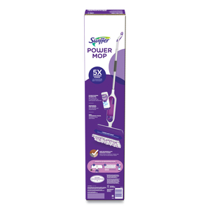 POWERMOP STARTER KIT, 15.4 X 5.3 WHITE/PURPLE CLOTH HEAD, 26" SILVER ALUMINUM HANDLE by Swiffer