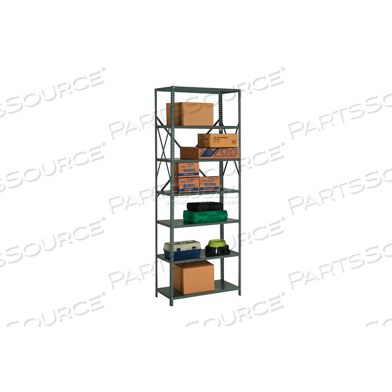STEEL SHELVING 18 GA 48"WX18"DX97"H OPEN CLIP STYLE 7 SHELF by Approved Vendor