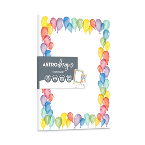 PRE-PRINTED PAPER, 28 LB BOND WEIGHT, 8.5 X 11, BALLOONS, 100/PACK by Astrodesigns