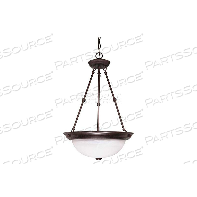 3 LIGHT - 15" - PENDANT - ALABASTER GLASS OLD BRONZE by Satco
