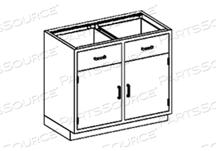 BASE CABINET 35"W X 35 3/4"H X 22"D W/(1) S/S ADJ SHELF W/ DRAWERS (2) 1/4-1/2 35" OVER (2) HINGED DOORS by Blickman BASE CABINET 35"W X 35 3/4"H X 22"D W/(1) S/S ADJ SHELF W/ DRAWERS (2) 1/4-1/2 35" OVER (2) HINGED DOORS by Blickman