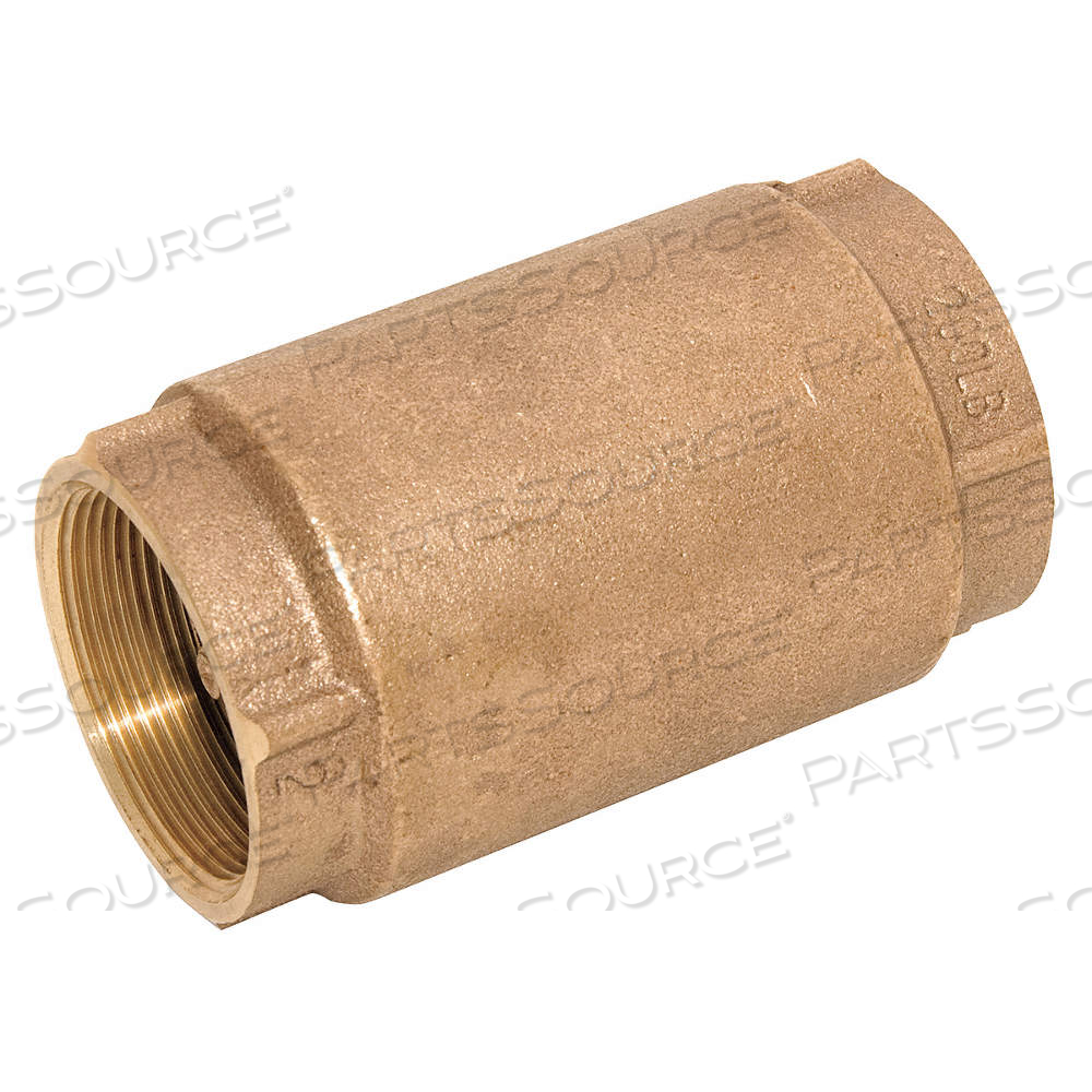 SPRING CHECK VALVE, INLINE VALVE BODY, 1 1/4 IN PIPE SIZE, FNPT X FNPT, BRONZE, NPT by Approved Vendor