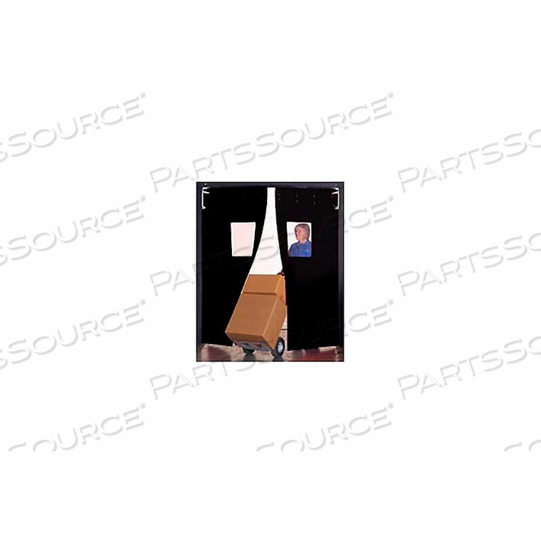5' X 7' X 0.25" TWIN PANEL BLACK FLEXIBLE IMPACT TRAFFIC DOOR 