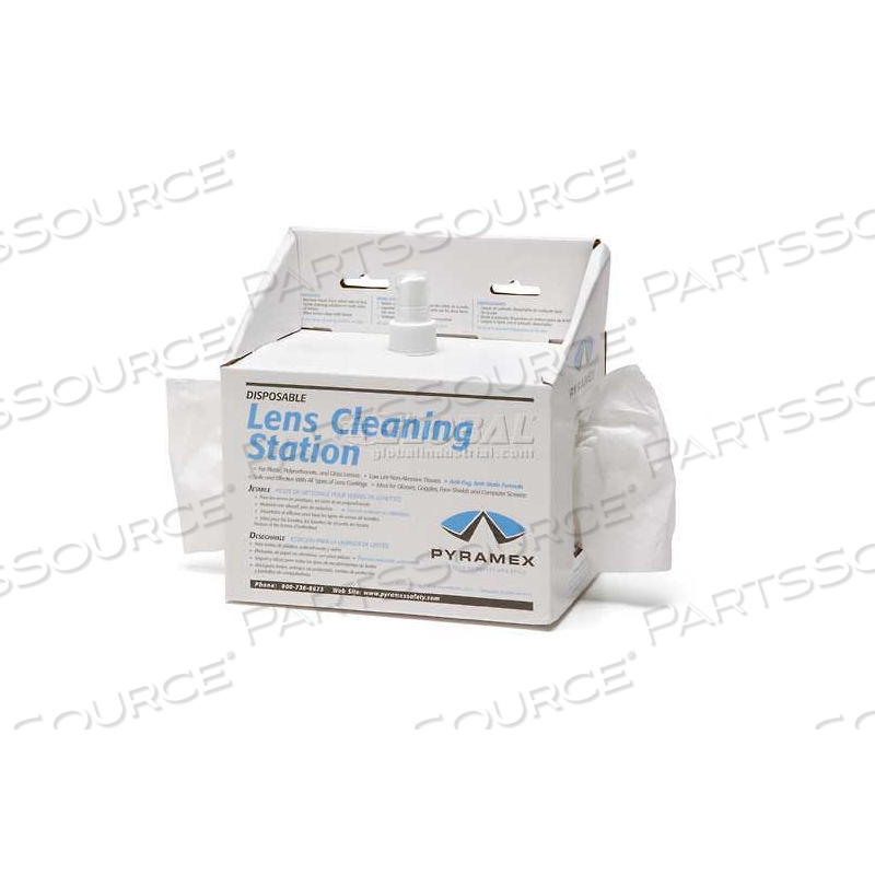 LENS CLEANING STATION, 8OZ CLEANING SOLUTION, 600 TISSUES by Pyramex LENS CLEANING STATION, 8OZ CLEANING SOLUTION, 600 TISSUES by Pyramex