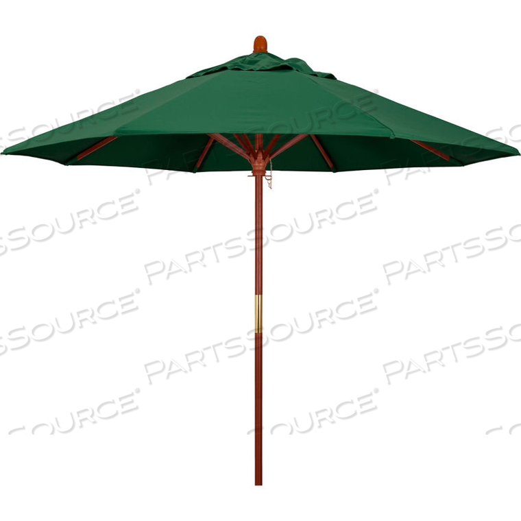 CALIFORNIA UMBRELLA 9' PATIO UMBRELLA - OLEFIN HUNTER GREEN - HARDWOOD POLE - GROVE SERIES by March Products Inc CALIFORNIA UMBRELLA 9' PATIO UMBRELLA - OLEFIN HUNTER GREEN - HARDWOOD POLE - GROVE SERIES by March Products Inc