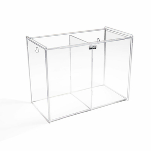 DOUBLE FACE MASK DISPENSER, SAFETY APPAREL HOLDER, ACRYLIC, CLEAR, 12"W X 9"H X 6"D by TrippNT, Inc
