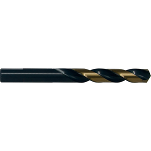 1875R 17/64 HSS H.D.BLACK & GOLD 135 SPLIT POINT 3-FLATTED SHANK MECHANICS LENGTH DRILL by Cle-Line