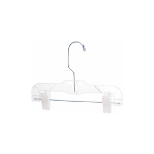NAHANCO SKIRT/SLACK HANGER-INFANT SUPER HEAVY WEIGHT W/LONG HOOK & PLASTIC CLIPS, PLASTIC-CL by National Hanger Company Inc.