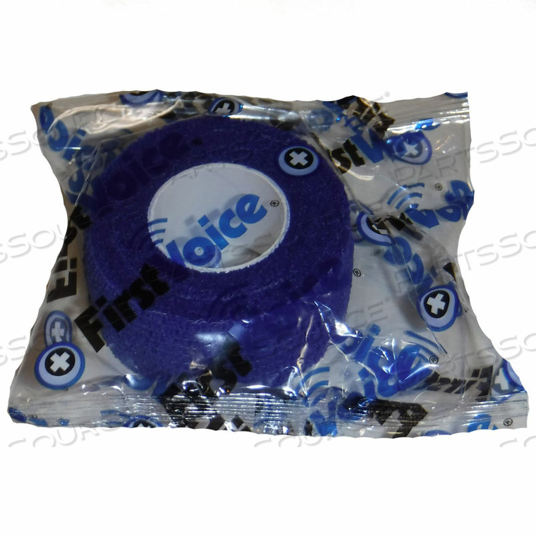 FIRST VOICE 1" X 5 YARDS SELF ADHESIVE BANDAGE, NON-LATEX, DARK BLUE, PACK OF 20 by First Voice