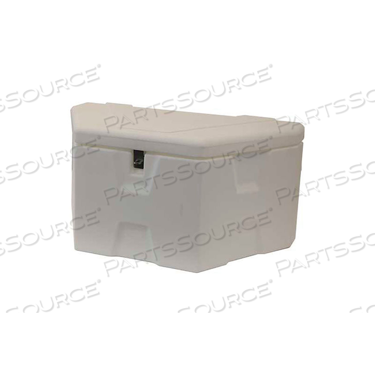 ROMOTECH OUTDOOR DOCK STORAGE BOX TRIANGLE STYLE - SMALL 36"L X 21"W X 16"H, WHITE by Rotational Molding Technologies Inc. ROMOTECH OUTDOOR DOCK STORAGE BOX TRIANGLE STYLE - SMALL 36"L X 21"W X 16"H, WHITE by Rotational Molding Technologies Inc.
