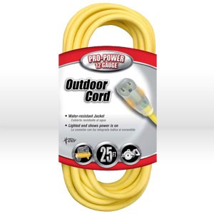 02587 COLEMAN LIGHTED END EXTENSION CORD,12/3 SJTW,L 25' by Southwire Company, LLC