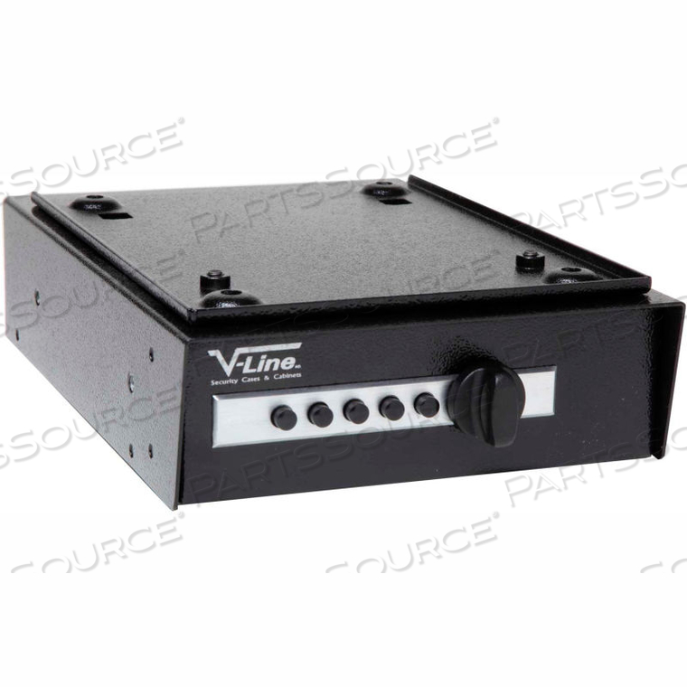 DESK MATE PISTOL SAFE, 1 GUN CAPACITY, 7-1/2"W X 10-1/2"D X 2-1/2"H, BLACK by V-Line DESK MATE PISTOL SAFE, 1 GUN CAPACITY, 7-1/2"W X 10-1/2"D X 2-1/2"H, BLACK by V-Line