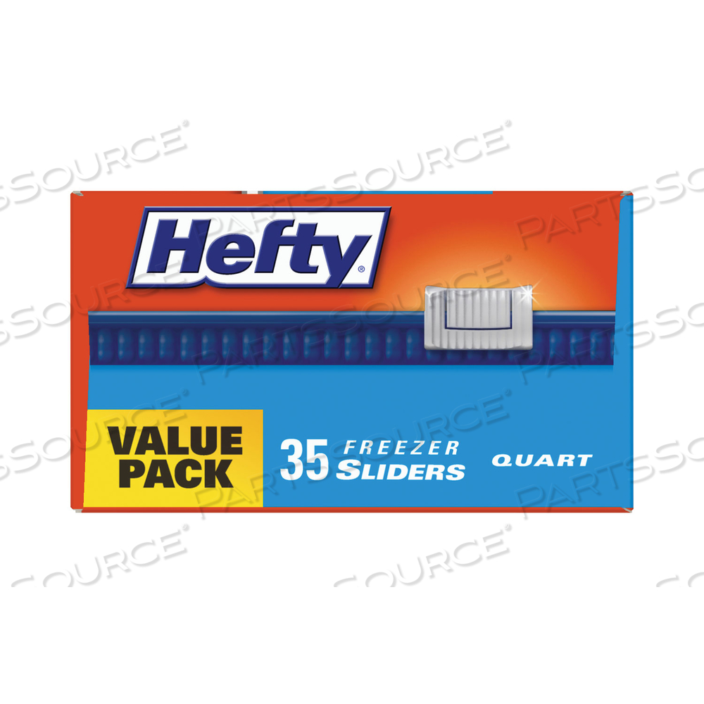 SLIDER BAGS, 1 QT, 2.5 MIL, 7" X 8", CLEAR by Hefty