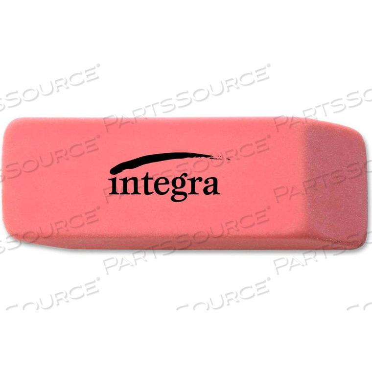 PENCIL ERASER, BEVELED END, MEDIUM, 4/5"X2"X2/5", PINK by Integra