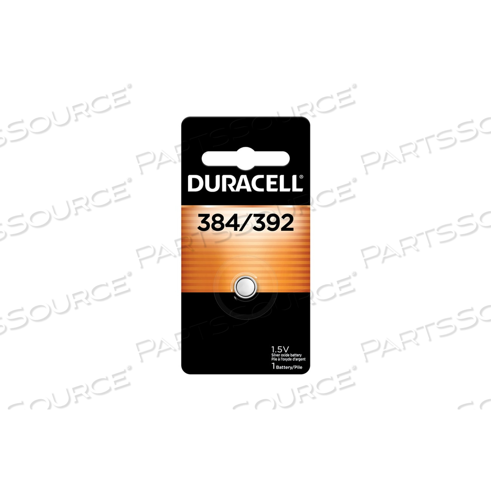 D384/392PK09 DURACELL, BUTTON BATTERY, 1.55 V, SILVER OXIDE, 1PK 