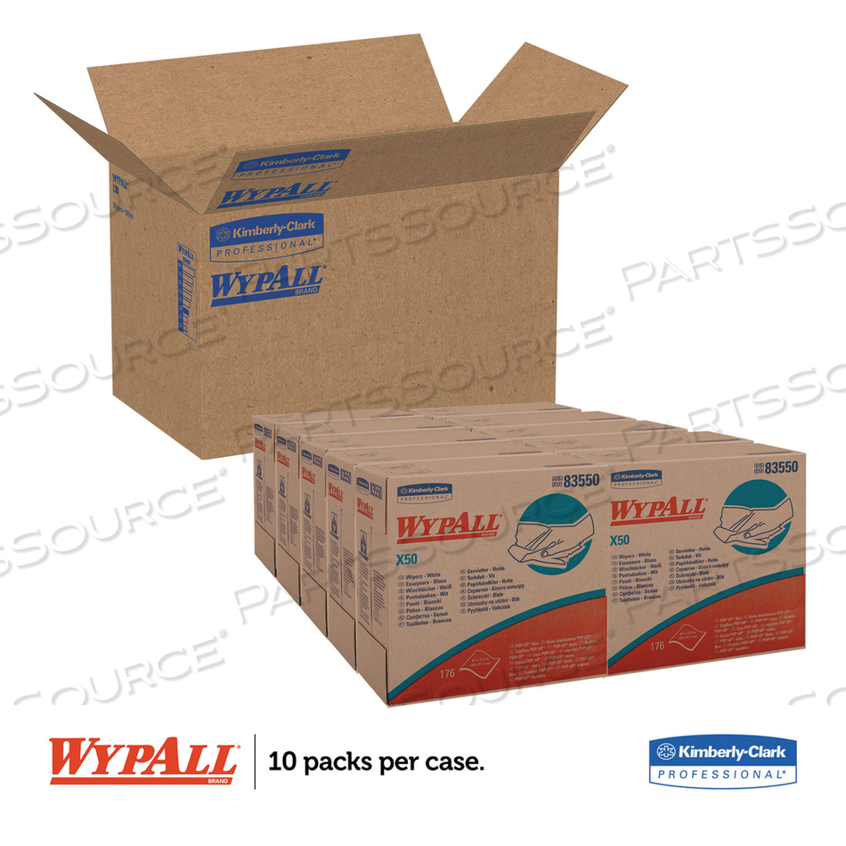 X50 CLOTHS, POP-UP BOX, 12.5 X 9.1, WHITE by WypAll