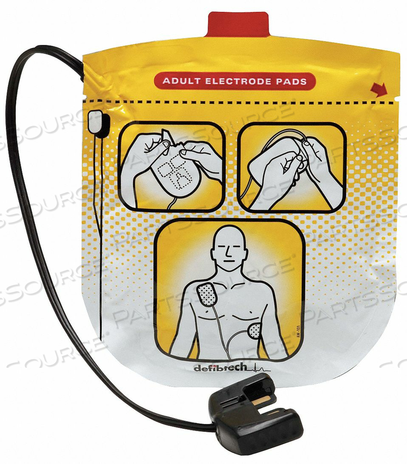 DDU-2000 SERIES DEFIBRILLATION PAD PACKAGE ADULT (1 SET) by Defibtech