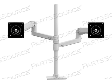 LX DUAL STACKING ARM, TALL POLE (WHITE) by Ergotron, Inc.