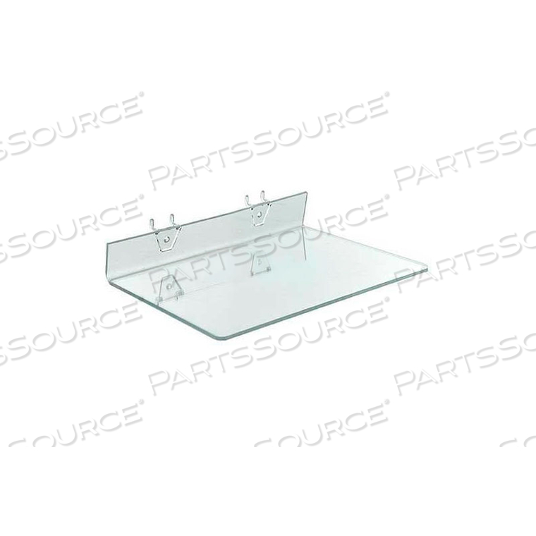 ACRYLIC SHELF FOR PEGBOARD/SLATWALL, 13.5" X 2", CLEAR - PKG QTY 4 by Azar International