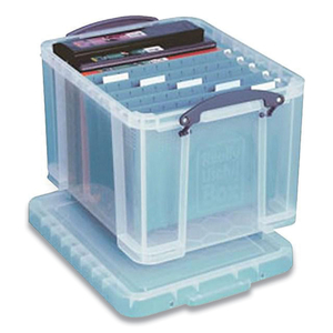 STACKABLE FILE BOX, LEGAL FILES, 14.5 X 18.5 X 12.75, CLEAR/BLUE ACCENTS by Really Useful Box