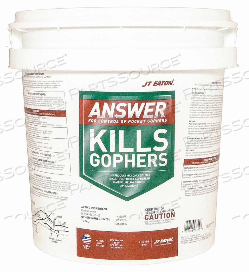 RODENTICIDE GREEN BLOCKS 10 LB PAIL by JT Eaton