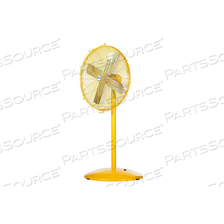 DJ-PF24-2SPH 24 INCH PEDESTAL FAN, YELLOW 1/3 HP 5280 CFM, NON-OSCILLATING 