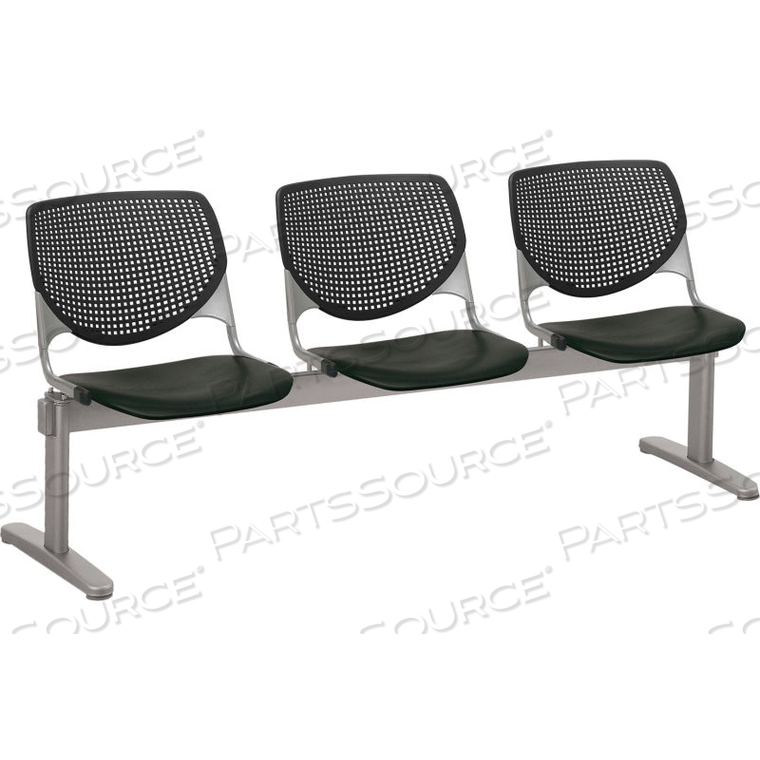 BEAM SEATING GUEST CHAIRS - 3 SEATER - BLACK by KFI BEAM SEATING GUEST CHAIRS - 3 SEATER - BLACK by KFI