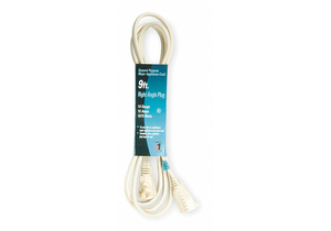 POWER CORD EXTENSION, 9 FT, 15 A, 125 VAC, 14 AWG, NEMA 5-15P TO NEMA 5-15R, BEIGE by Power First