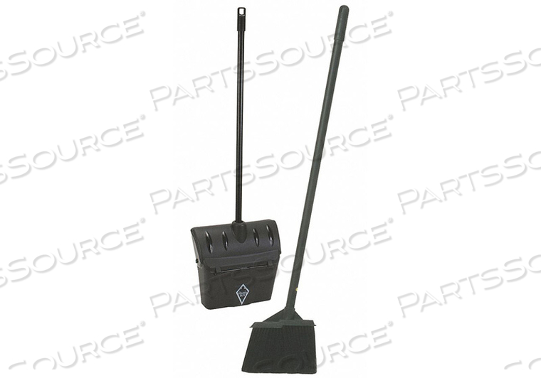 LOBBY DUST PAN W/LID AND BROOM SET BLACK by Tough Guy