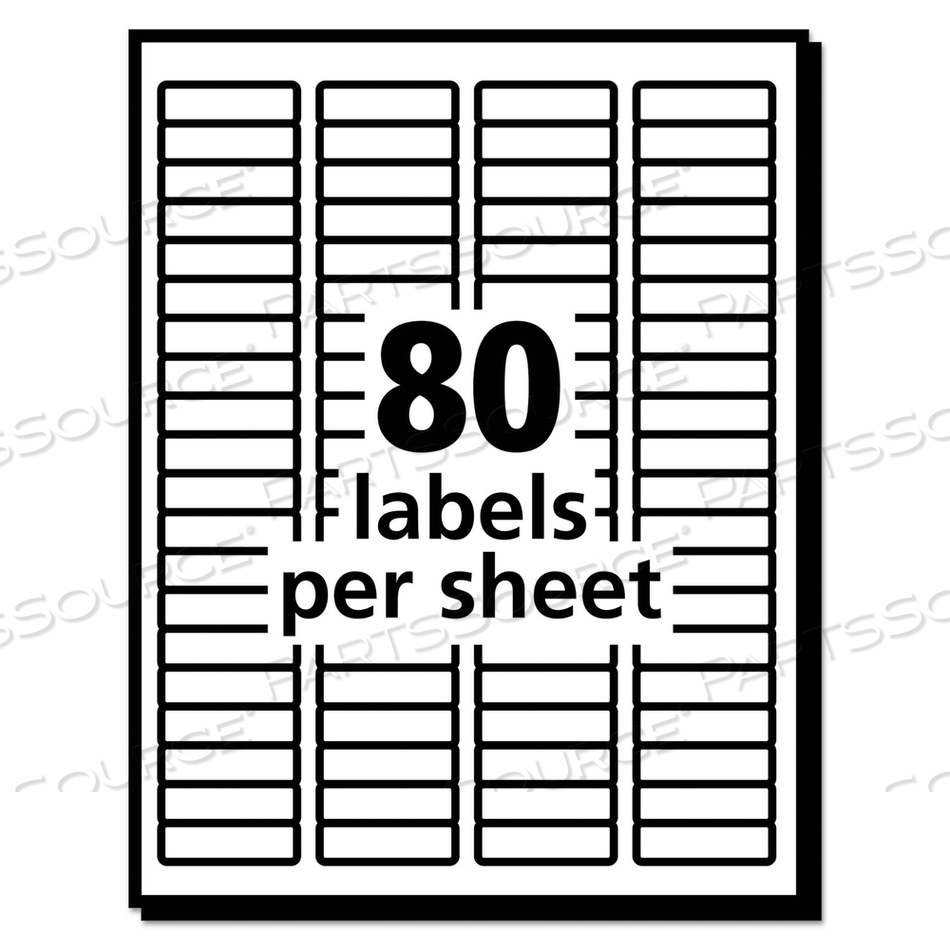 ECOFRIENDLY MAILING LABELS, INKJET/LASER PRINTERS, 0.5 X 1.75, WHITE, 80/SHEET/PACK by Avery ECOFRIENDLY MAILING LABELS, INKJET/LASER PRINTERS, 0.5 X 1.75, WHITE, 80/SHEET/PACK by Avery