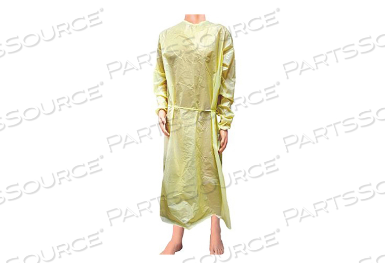 PROTECTIVE PROCEDURE GOWN LARGE YELLOW NONSTERILE AAMI LEVEL 1 DISPOSABLE (10/BG) by Cypress