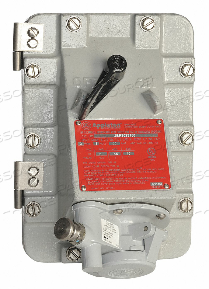 RECEPTACLE 30A 3P 2W ALUM UL 1010 600VAC by Appleton Electric