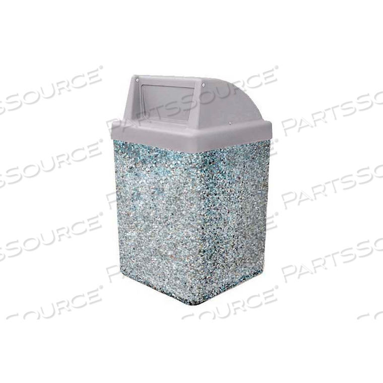 CONCRETE WASTE RECEPTACLE W/GRAY PUSH DOOR TOP - 25" X 25" GRAY/TAN by Wausau Tile