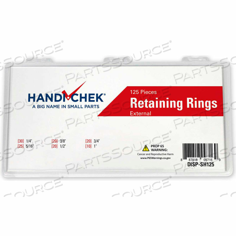 RETAINING RING EXTERNAL ASSORTMENT 125 PIECES by Flint Hills Trading