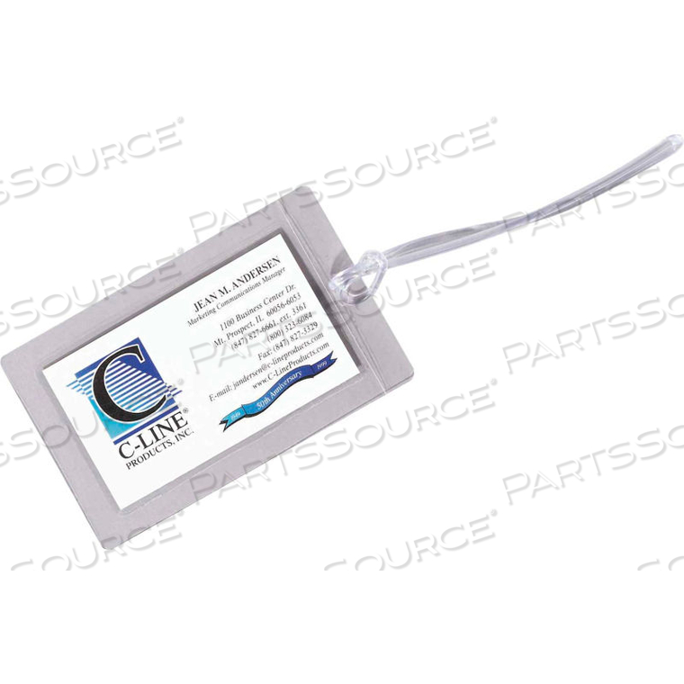 SUPER HEAVYWEIGHT CLEER ADHEER LUGGAGE TAG, W/STRAPS, 10/PK (SET OF 5 PK) by C-Line SUPER HEAVYWEIGHT CLEER ADHEER LUGGAGE TAG, W/STRAPS, 10/PK (SET OF 5 PK) by C-Line