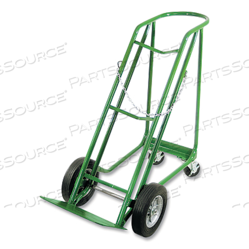 CYLINDER TRUCK, 18 IN W X 48 IN H, 10 IN SOLID WHEELS WITH 4 IN CASTERS, HOLDS 1 CYLINDER by Anthony Welded Products CYLINDER TRUCK, 18 IN W X 48 IN H, 10 IN SOLID WHEELS WITH 4 IN CASTERS, HOLDS 1 CYLINDER by Anthony Welded Products