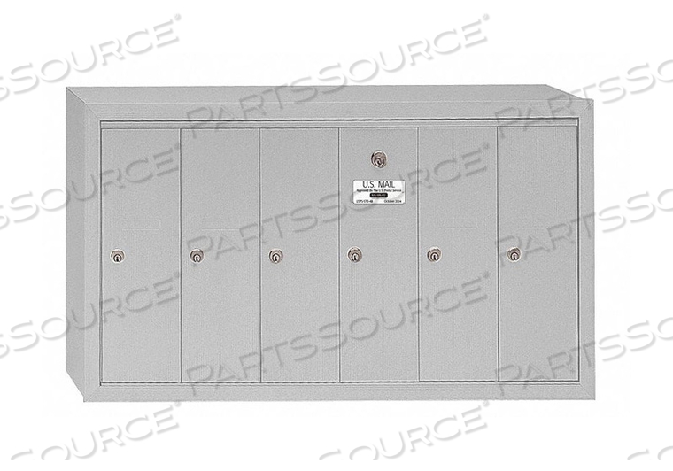 3500 SERIES 4B+ VERTICAL MAILBOX, 6 DOORS, SURFACE MOUNTED, ALUMINUM, USPS ACCESS by Salsbury Industries 3500 SERIES 4B+ VERTICAL MAILBOX, 6 DOORS, SURFACE MOUNTED, ALUMINUM, USPS ACCESS by Salsbury Industries