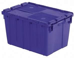 E3369 ATTACHED LID CONTAINER 1.8 CU FT BLUE by Lewisbins